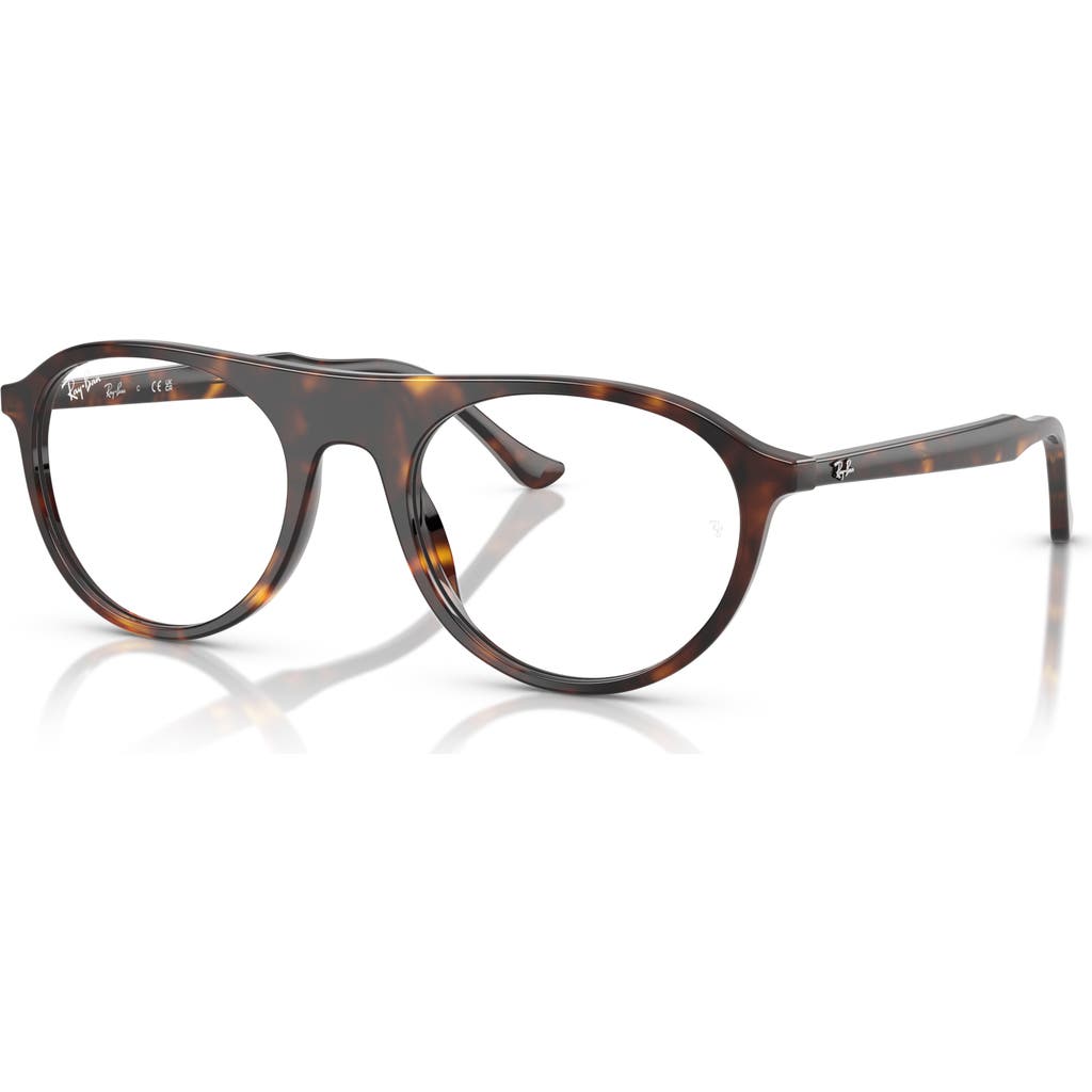 Ray Ban Ray-ban 53mm Square Optical Glasses In Brown
