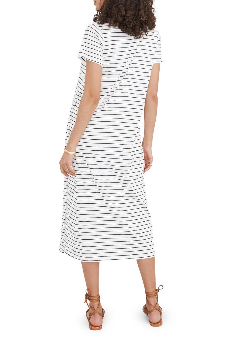 The Easygoing Nursing Maxi T-Shirt Dress, Alternate, color, BLACK/ WHITE STRIPE