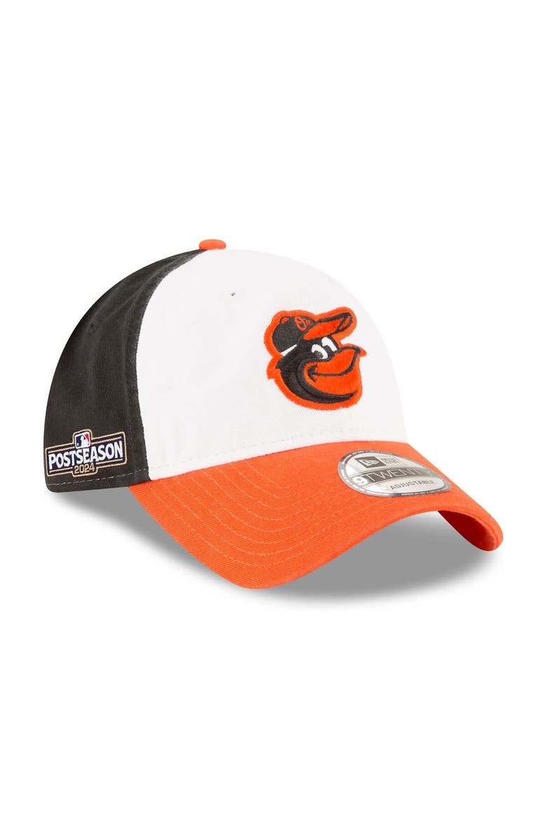 New Era Men's New Era White/Orange Baltimore Orioles 2024 MLB Postseason Side Patch 9TWENTY Adjustable Hat, Main, color,