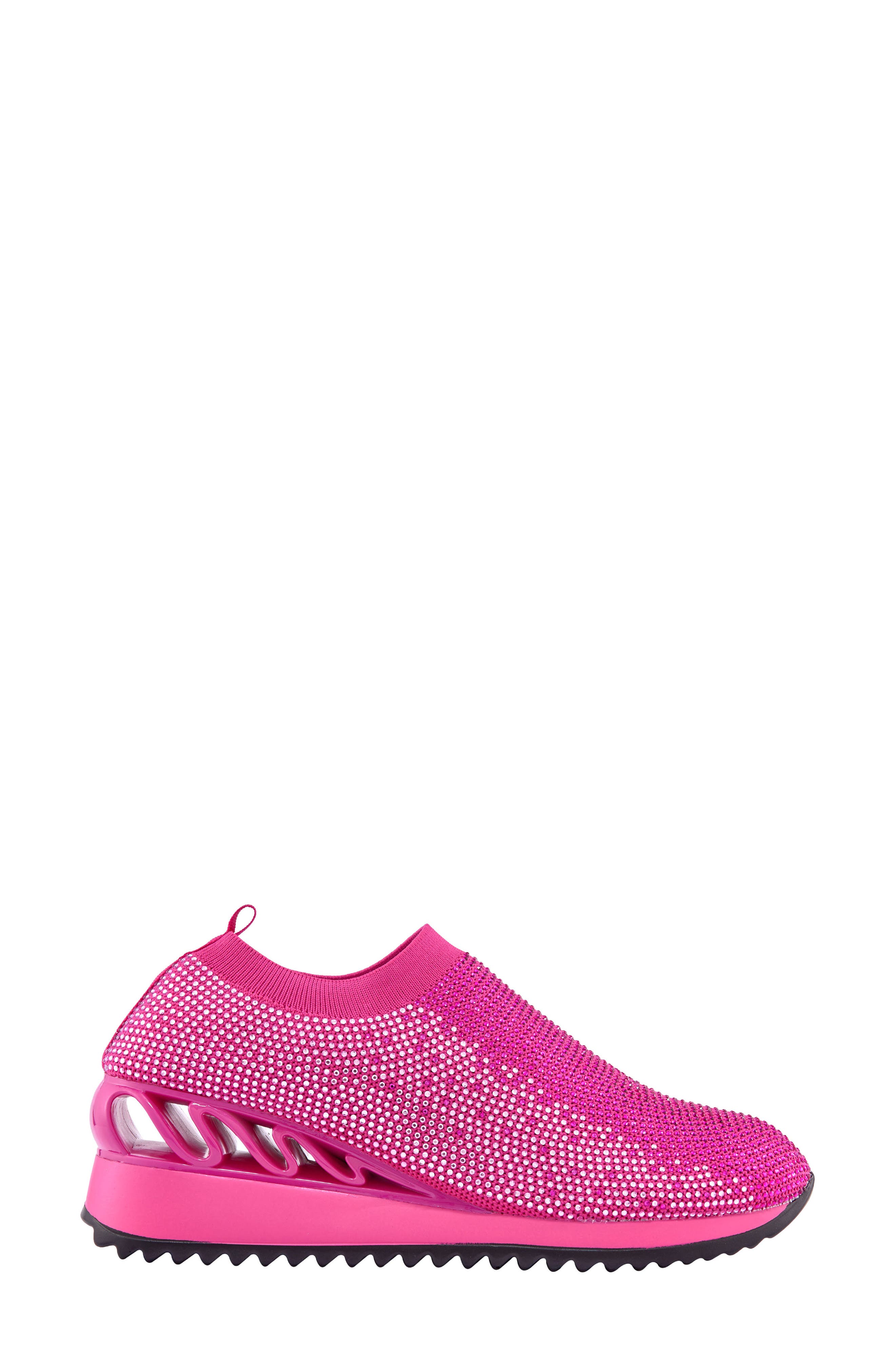 Bella Rhinestone Sneaker, Alternate, color, FUCHSIA MULTI