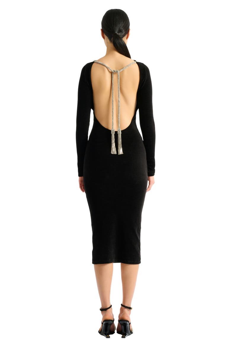 Long velvet dress, Alternate, color, black