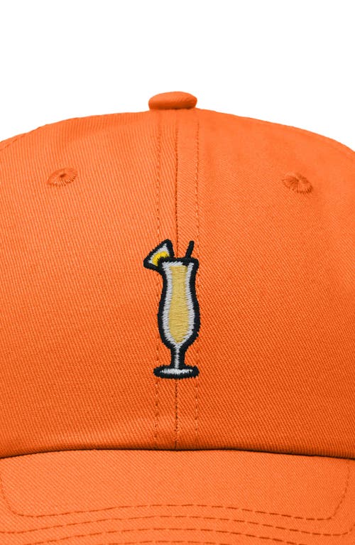 Dalix Pina Colada Embroidered Dad Cap In Orange