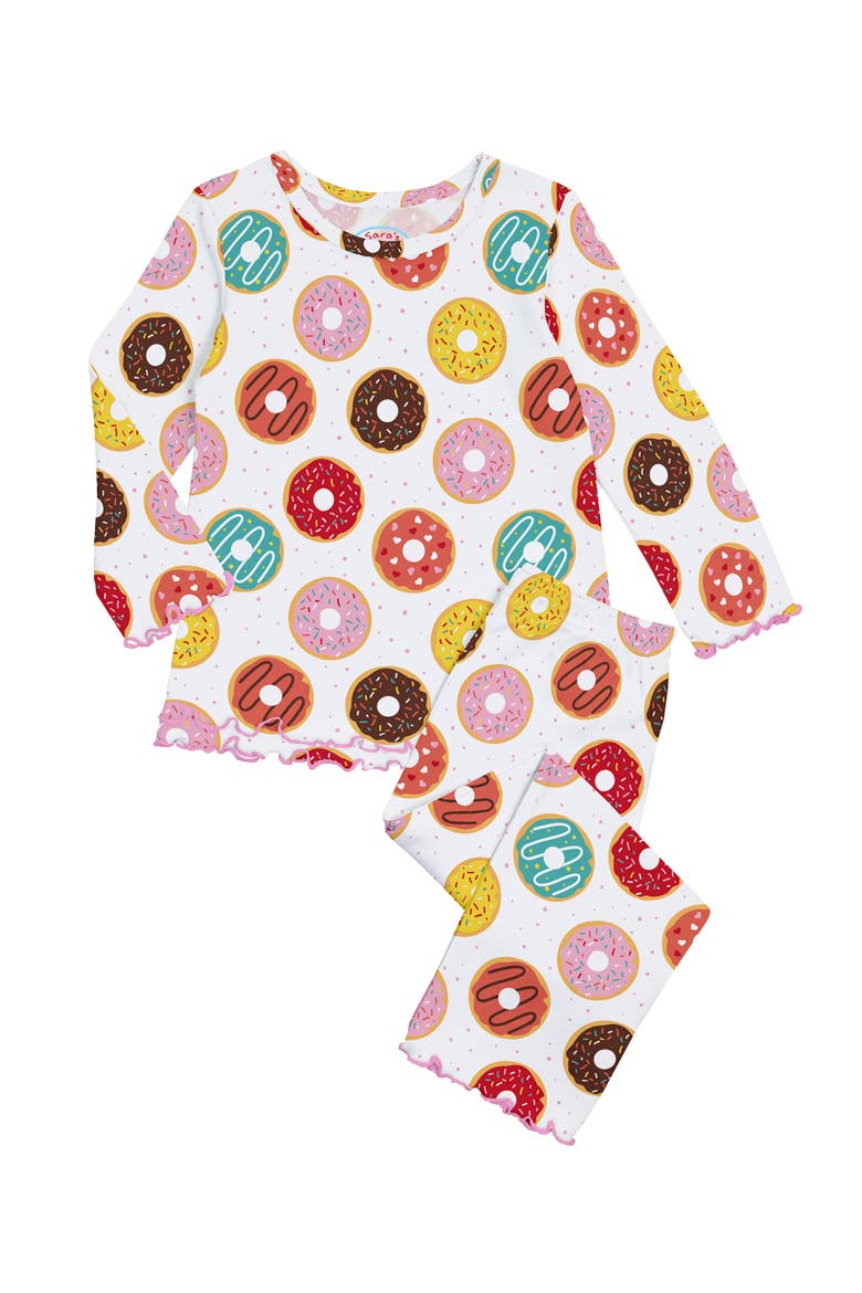 Loose Fit Ruffle PJ Set, Main, color, Donut Party