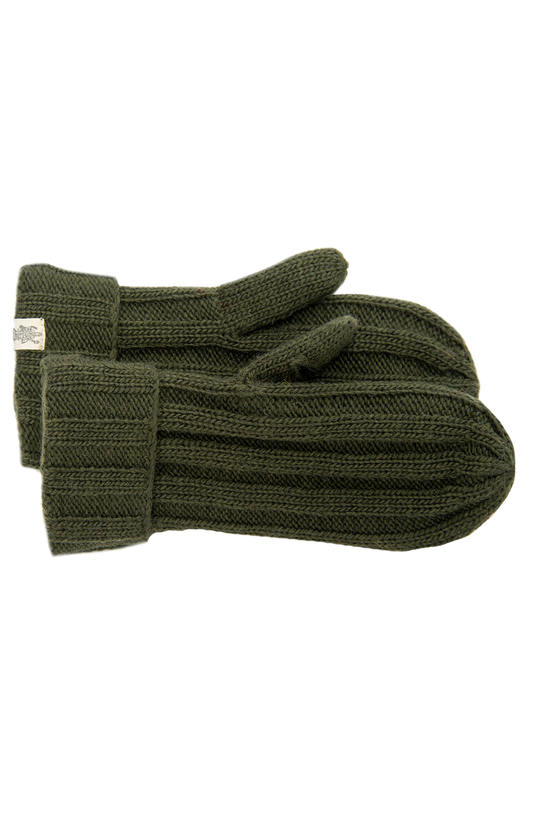 Nirvanna Designs Ribbed Mittens, Main, color, Olive