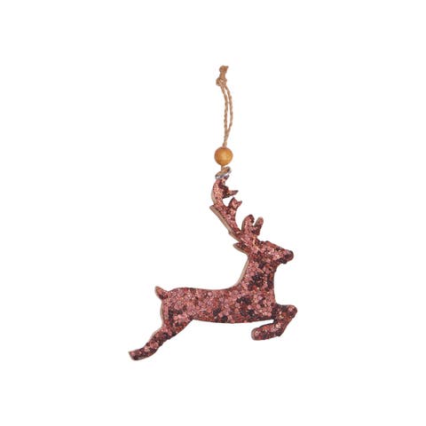 Sequin Brown Deer Christmas Tree Ornament