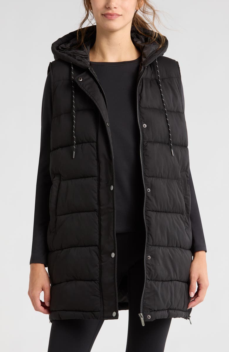 Zella Long Hooded Puffer Vest, Main, color,