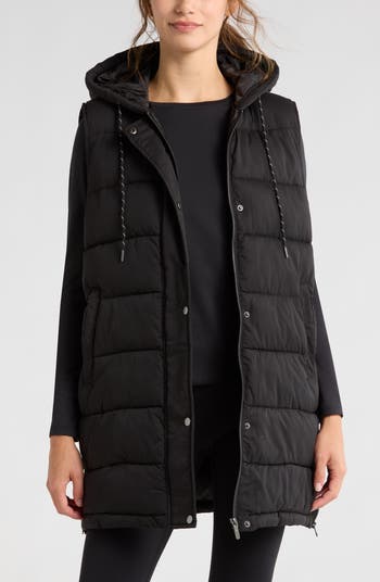 Zella☆Long Hooded Puffer Vest Zella Long Hooded Puffer Vest | Nordstromrack