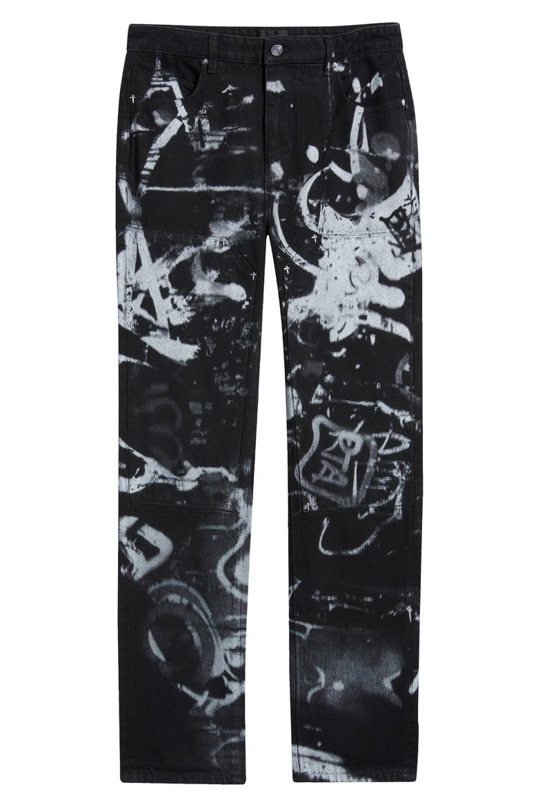 Ricardo Slim Fit Graffiti Graphic Jeans, Alternate, color, GRAFFITI GRAPHITE