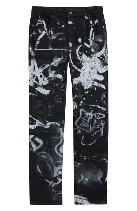 Ricardo Slim Fit Graffiti Graphic Jeans