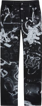 RtA Ricardo Slim Fit Graffiti Graphic Jeans