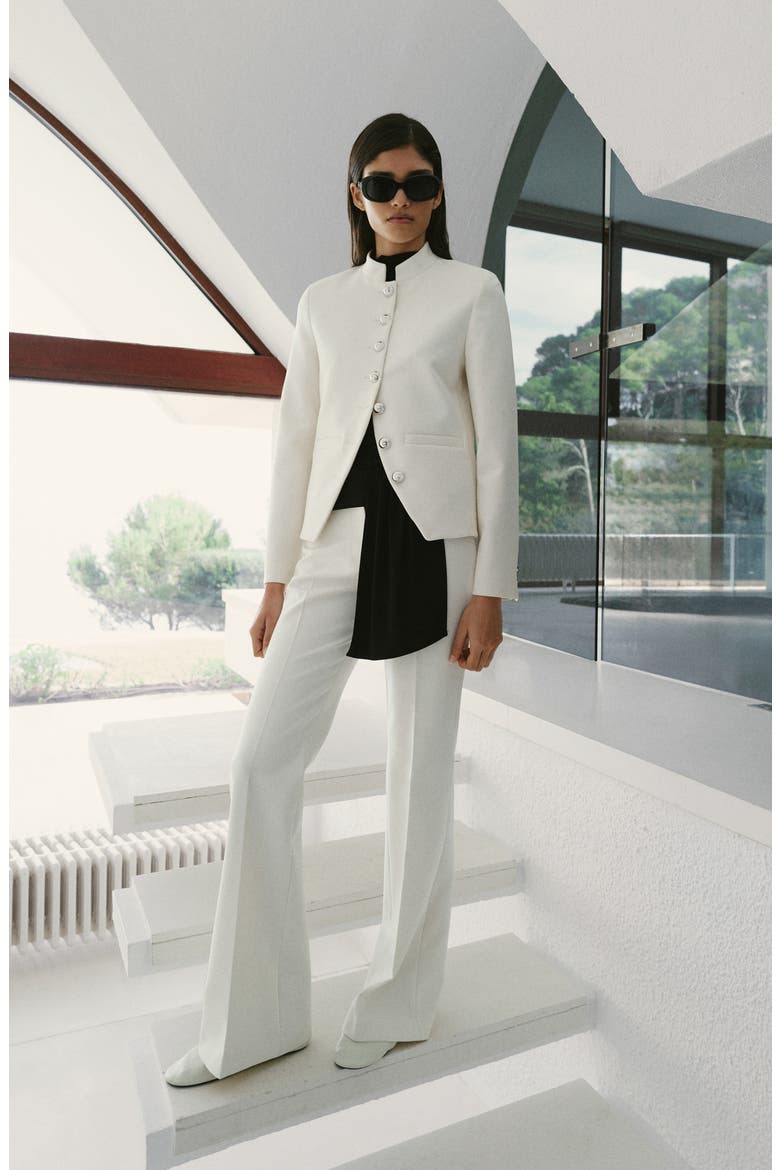 Pleat Front Wide Leg Pants, Alternate, color, OFF WHITE