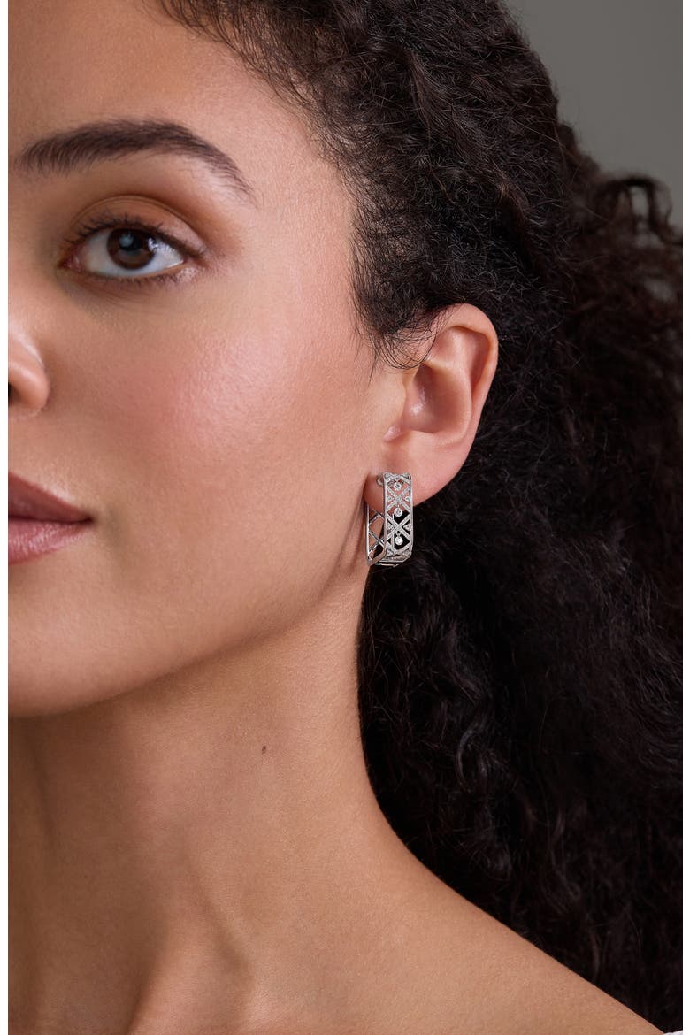 Audrey Dancing Diamond Hoop Earrings, Alternate, color, 18K WHITE GOLD