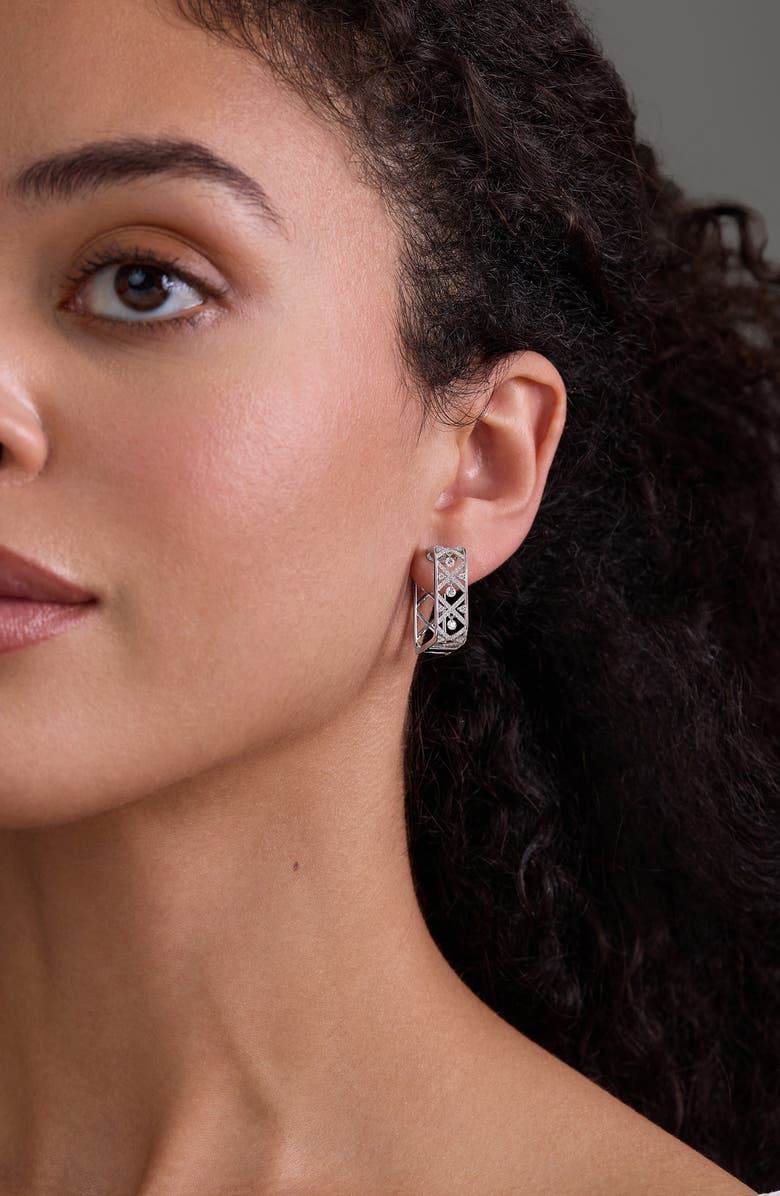 Bony Levy Audrey Dancing Diamond Hoop Earrings, Alternate, color, 18K White Gold