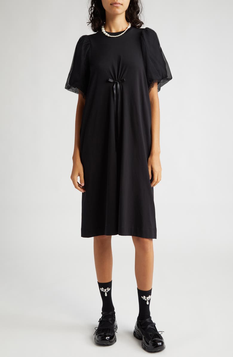Simone Rocha Tulle Puff Sleeve Shirt Dress, Main, color,