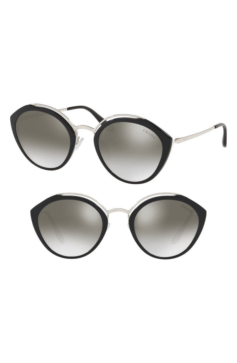 Prada 53mm Round Sunglasses, Main, color,
