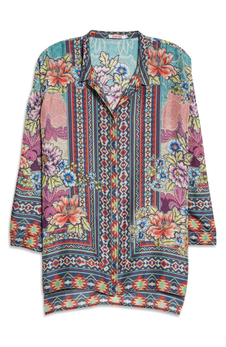 Johnny Was Ledona Janelle Silk Blouse, Alternate, color, 