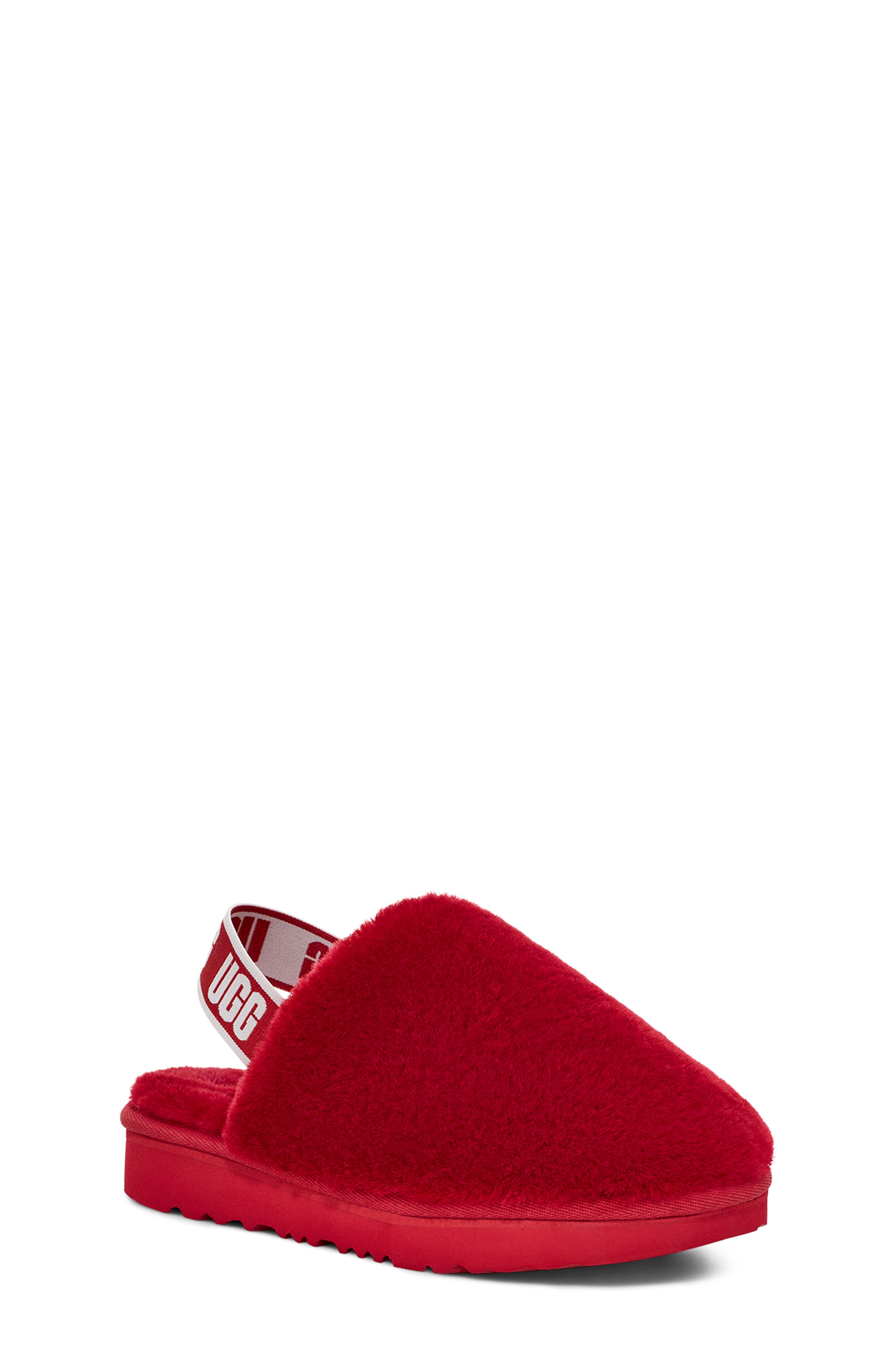 Fluff Yeah Genuine Shearling Clog, Main, color, SAMBA RED