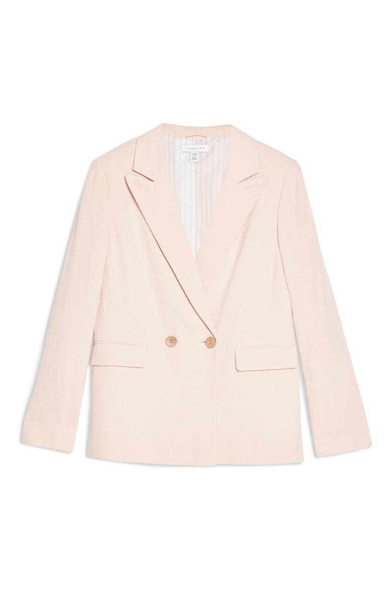 Coco Linen Blazer, Alternate, color, BLUSH