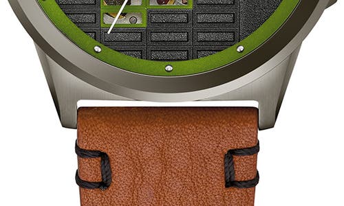 Bulova Men's Frank Lloyd Wright Usonian Automatic Brown Leather Strap Watch 39mm In Brown