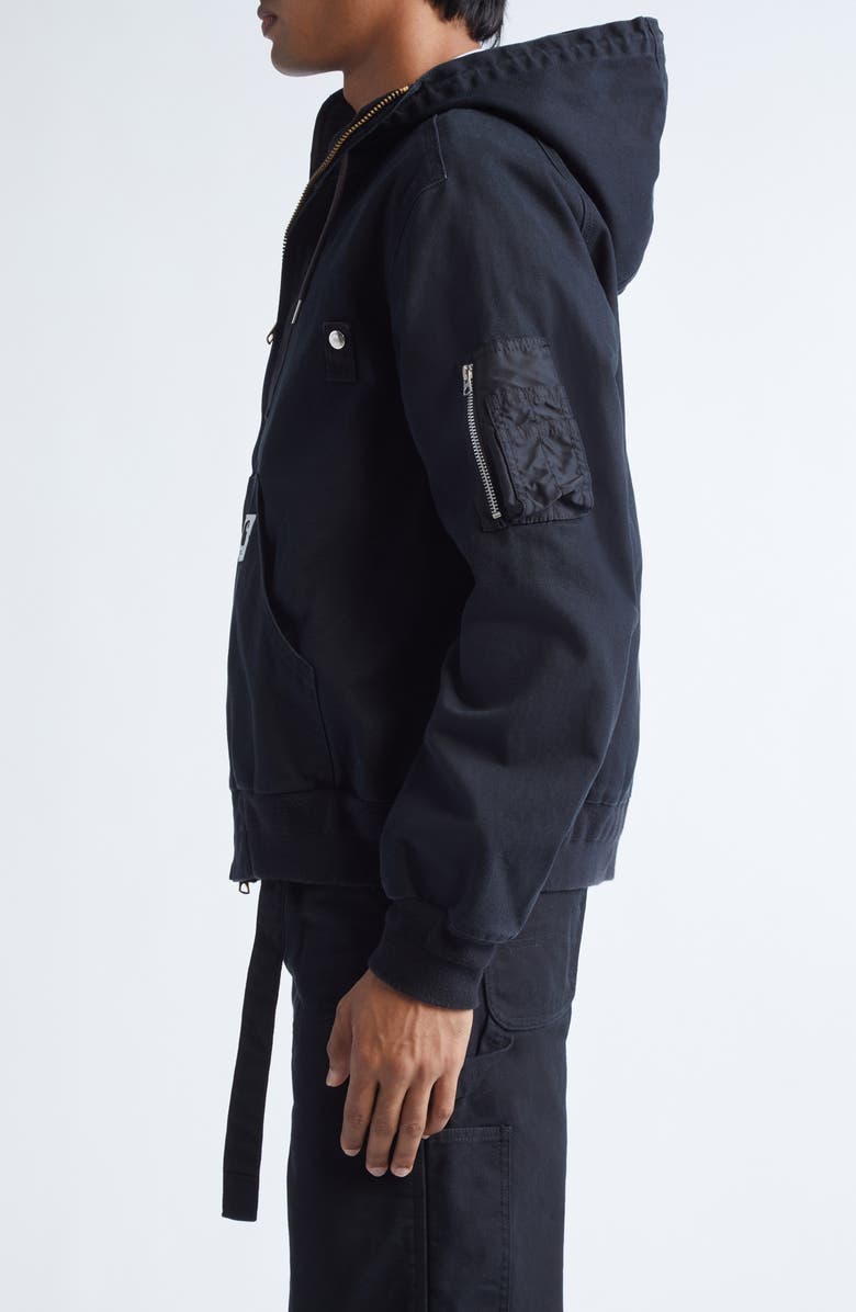 Sacai Carhartt WIP Washed Duck Canvas Jacket, Alternate, color,