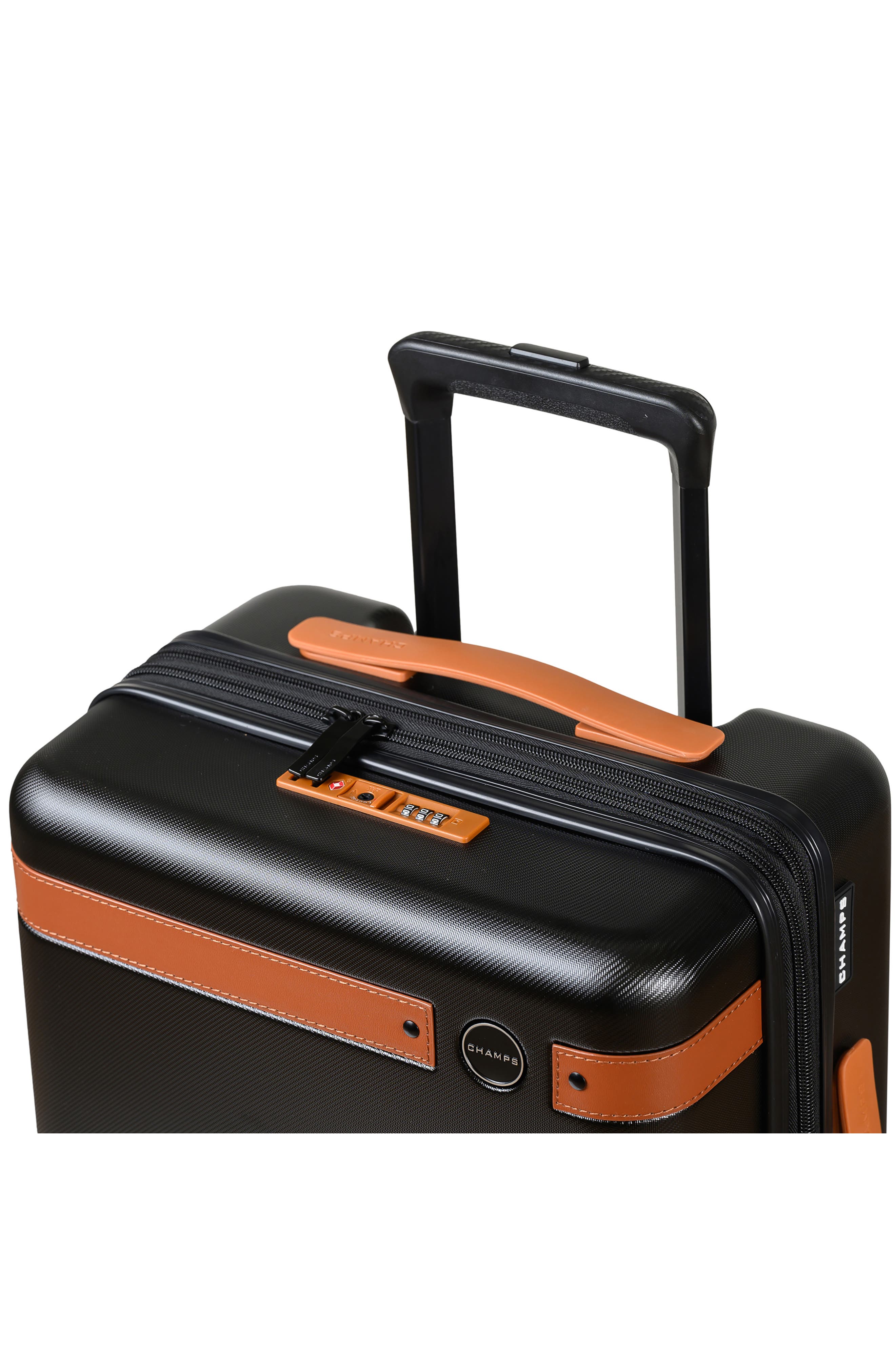 CHAMPS Vintage IV Hardside Carry-On Suitcase, Alternate, color, Black
