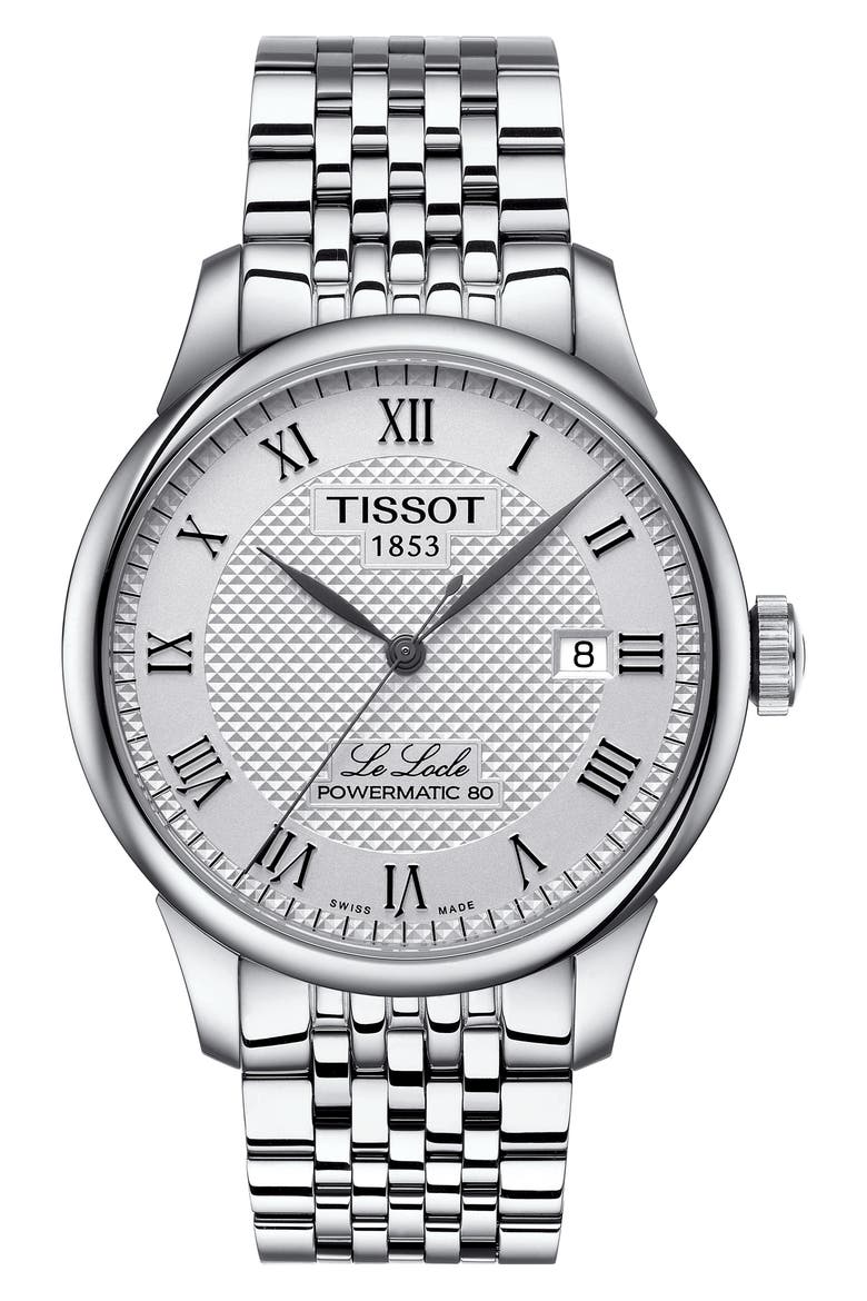 Le Locle Bracelet Watch, 39mm, Main, color, SILVER