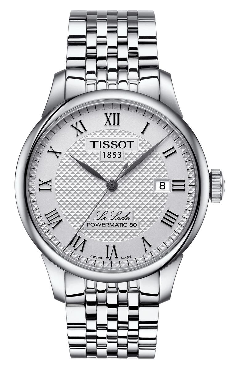 Tissot Le Locle Bracelet Watch, 39mm, Main, color, Silver