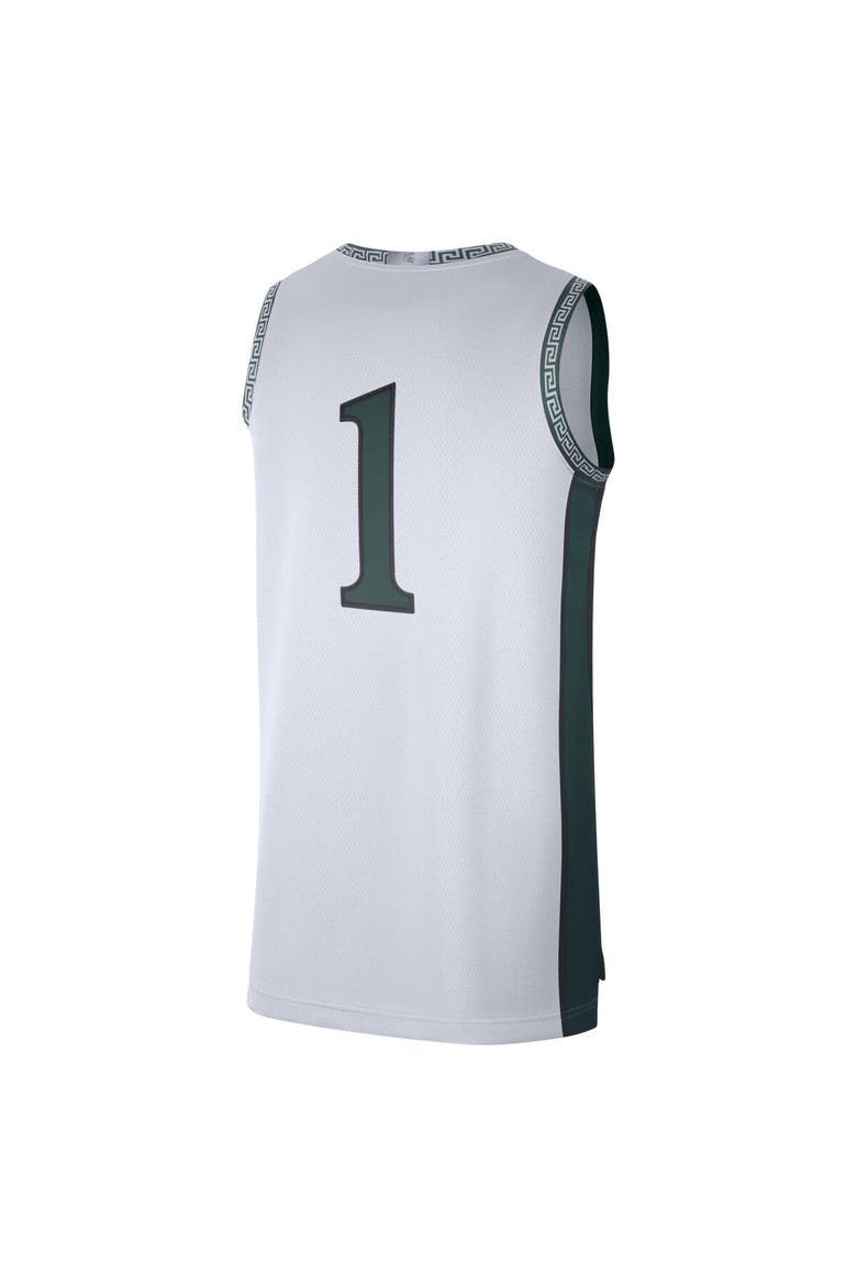 Men's Jordan Brand #1 White Michigan State Spartans Limited Authentic Jersey, Alternate, color, White