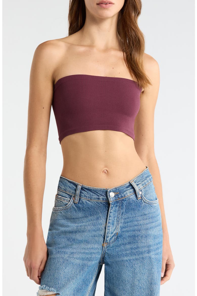 Amelia Bandeau Bra, Alternate, color, VINTAGE GRAPE