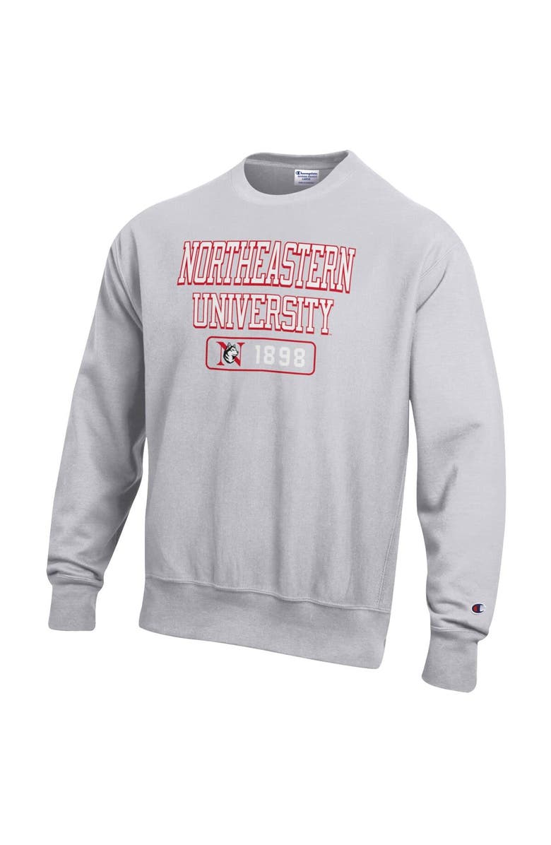 Champion Men's Champion Gray Northeastern Huskies Reverse Weave Crew Pullover Sweatshirt, Alternate, color, 