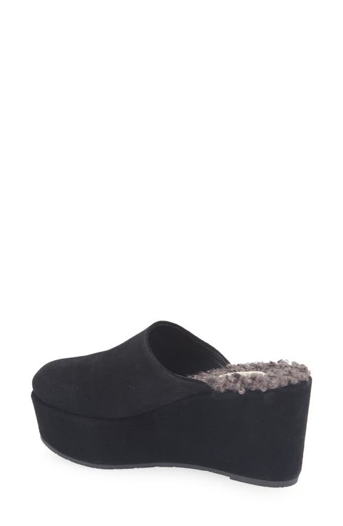 Cordani Jules Faux Fur Lined Platform Mule In Black