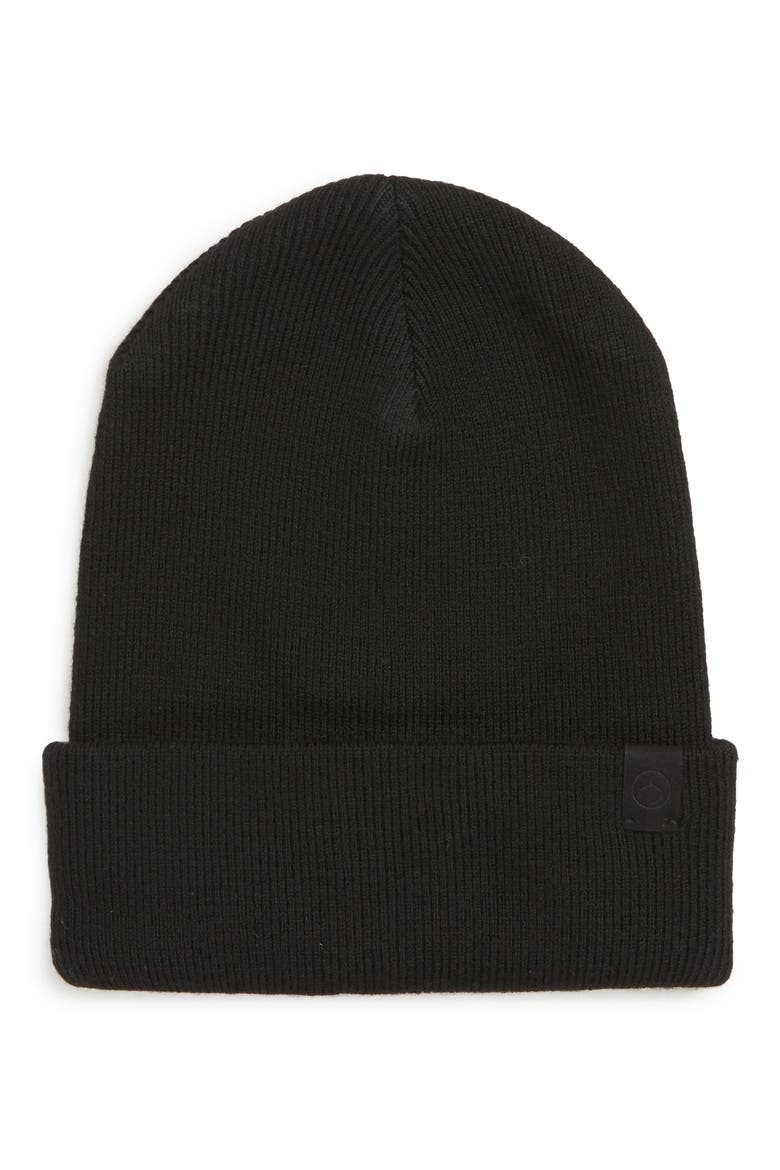 Addison Merino Wool Blend Beanie, Main, color, BLACK