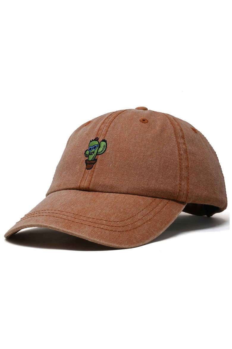 Cactus Embroidered Casual Cap, Alternate, color, Washed Orange
