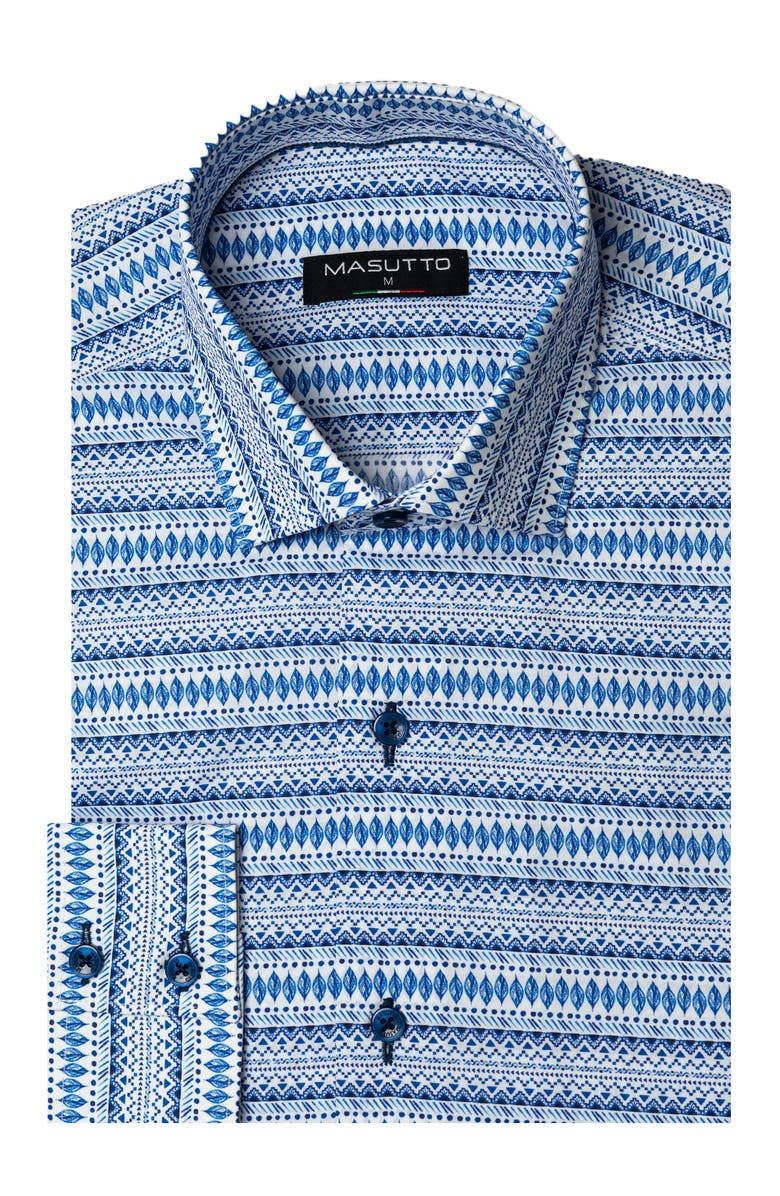 MASUTTO Sean Button Down Long Sleeve Shirt, Main, color, Blue