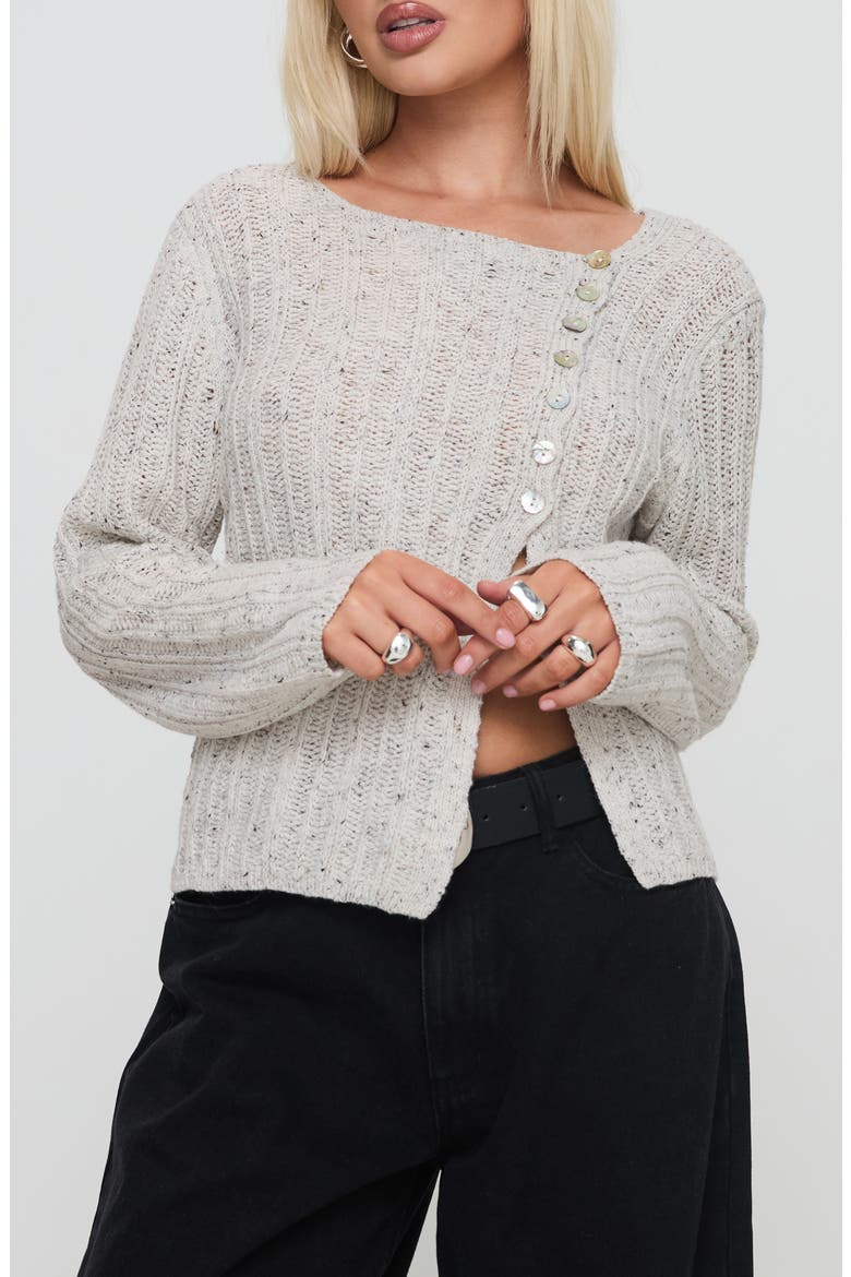 Lneker Split Front Sweater, Main, color, GREY