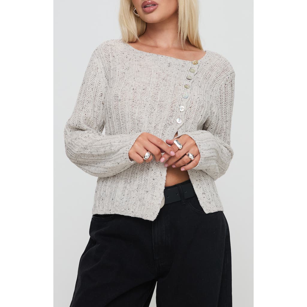 Princess Polly Lneker Split Front Sweater In Gray