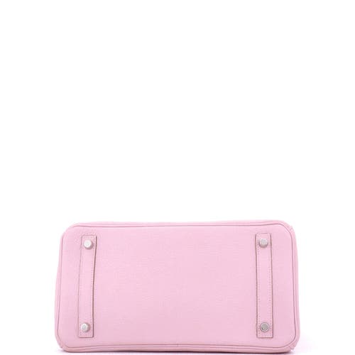 Pre-owned Hermes Hermes Birkin Handbag Pink Clemence With Palladium Hardware 30 In Purple