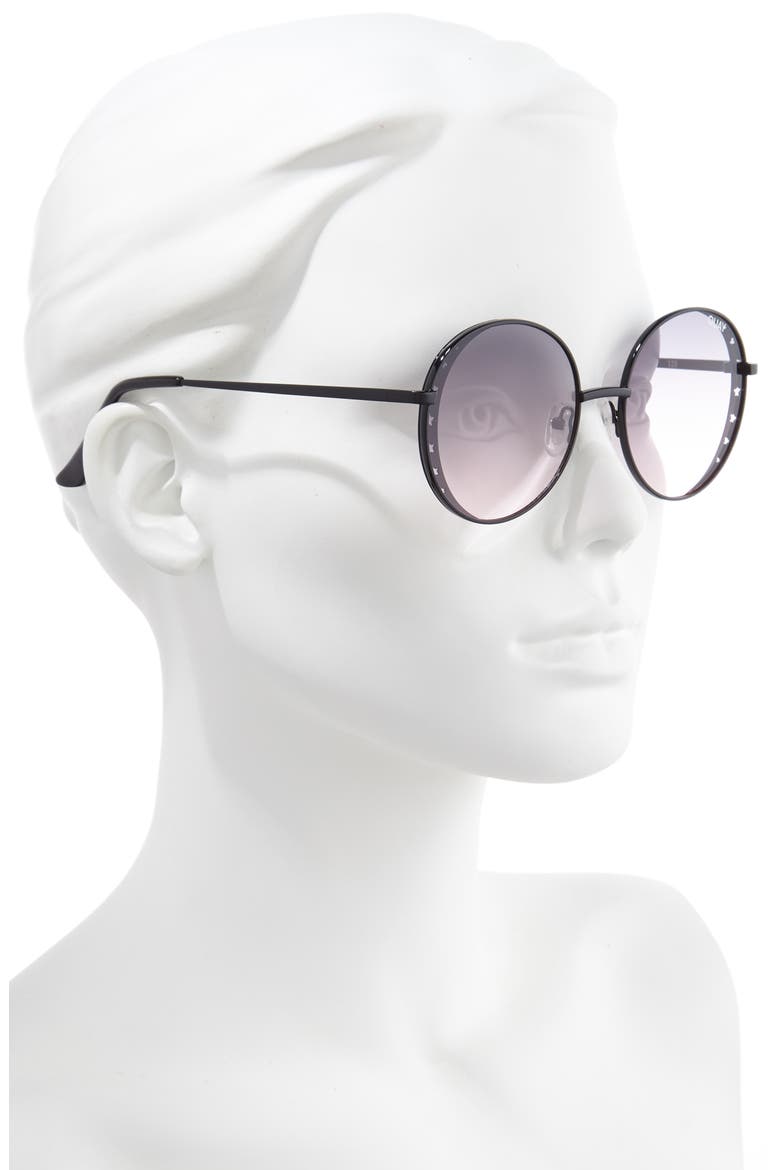 Australia Seeing Stars 54mm Gradient Round Sunglasses, Alternate, color, BLACK/ SMOKE GRADIENT