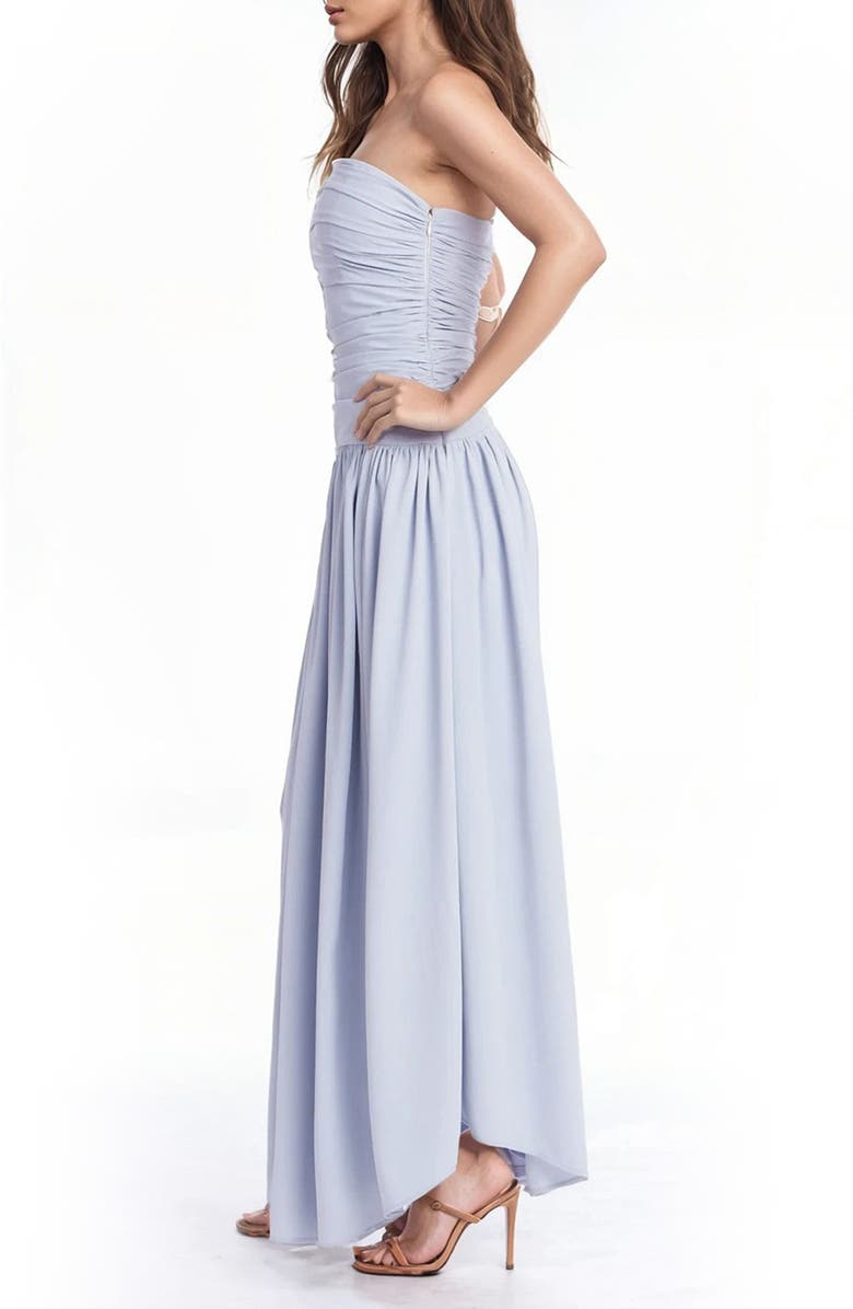 Jewel Badgley Mischka Strapless Drop Waist Maxi Dress, Alternate, color, Blue