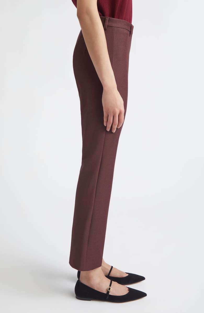 Max Mara Umanita Stretch Twill Ankle Pants, Alternate, color, Bordeaux