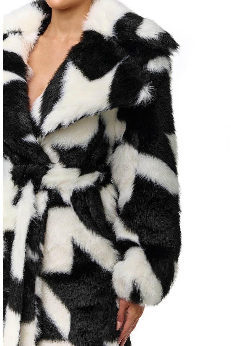 Houndstooth Jacquard Faux Fur Coat, Alternate, color, OVERSIZED HOUNDSTOOTH