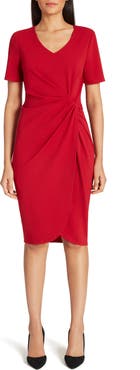 Tahari Asymmetrical Knot Sheath Dress
