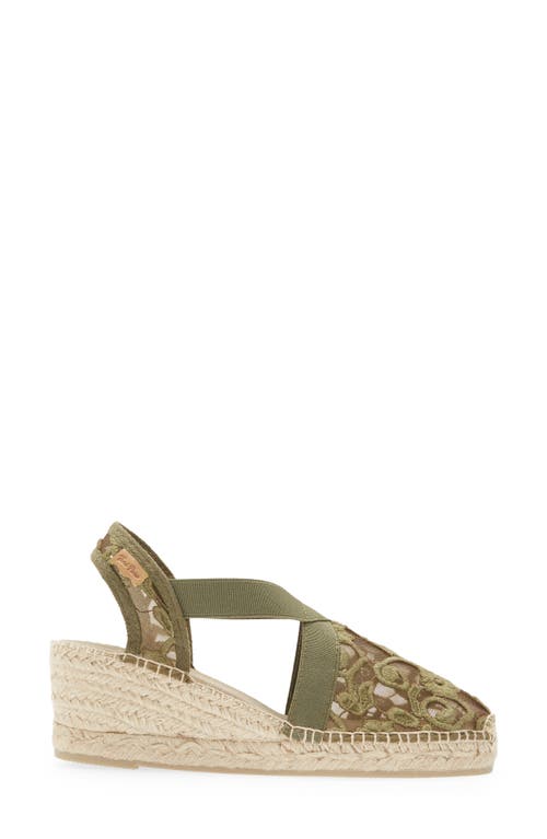 Toni Pons Terra Espadrille Wedge In Khaki Fabric