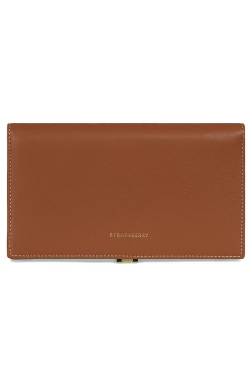 Strathberry Large Melville Street Leather Wallet In Chestnut - Vanilla Stitch