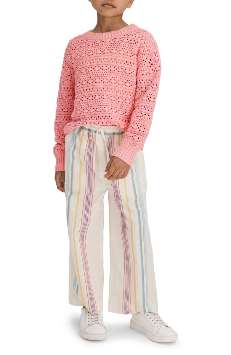 Reiss Kids' Open Stitch Cotton Crewneck Sweater, Alternate, color,