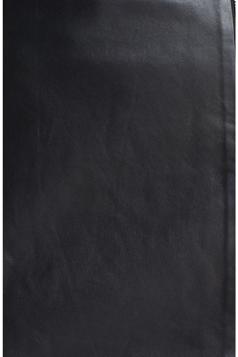 Leather Wrap Skirt, Alternate, color, BLACK
