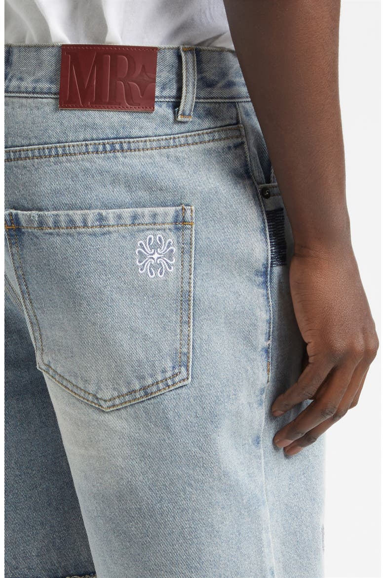 Distressed Cutoff Denim Shorts, Alternate, color, LIGHT BLUE WASH