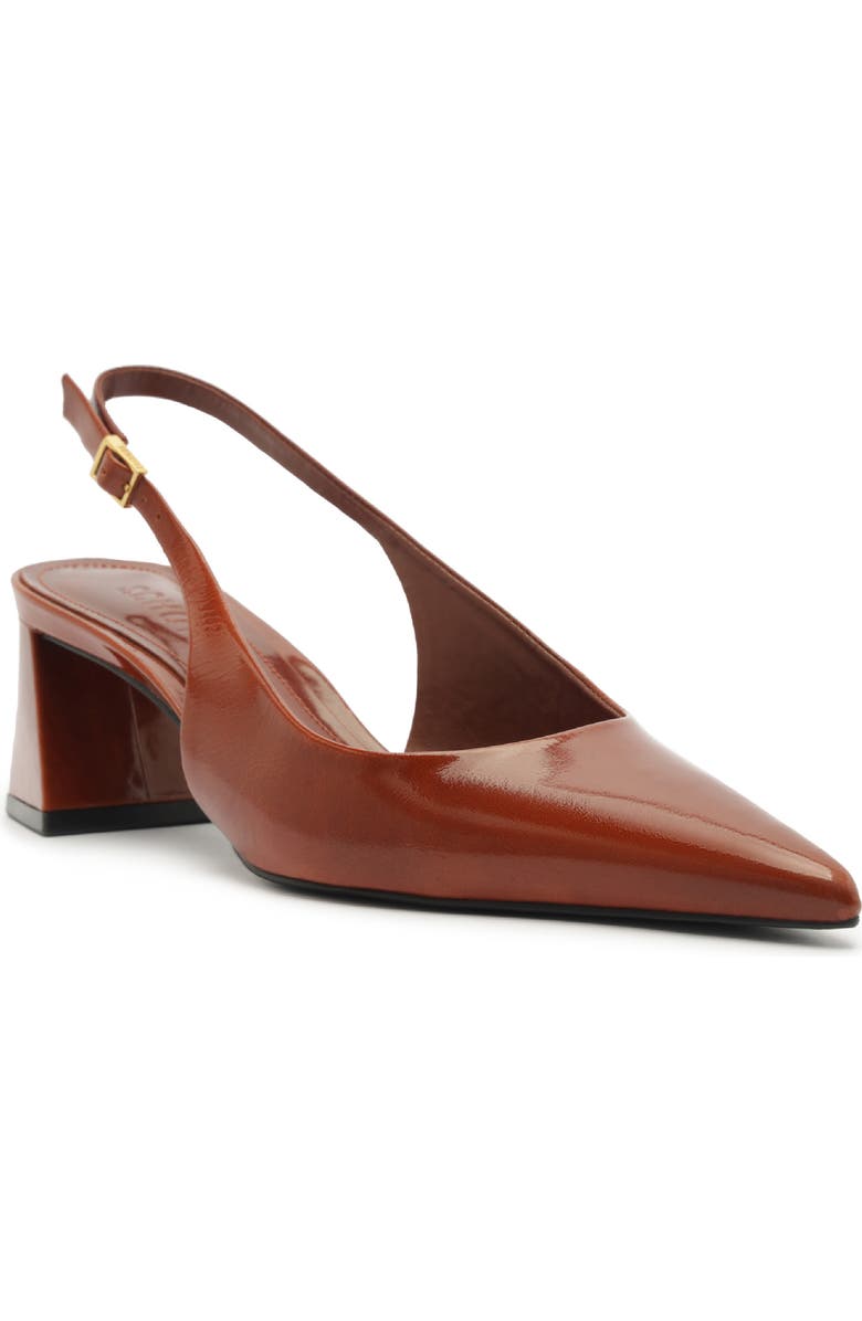Schutz Rhonda Mid Slingback Pointed Toe Pump, Main, color, Caramel Top