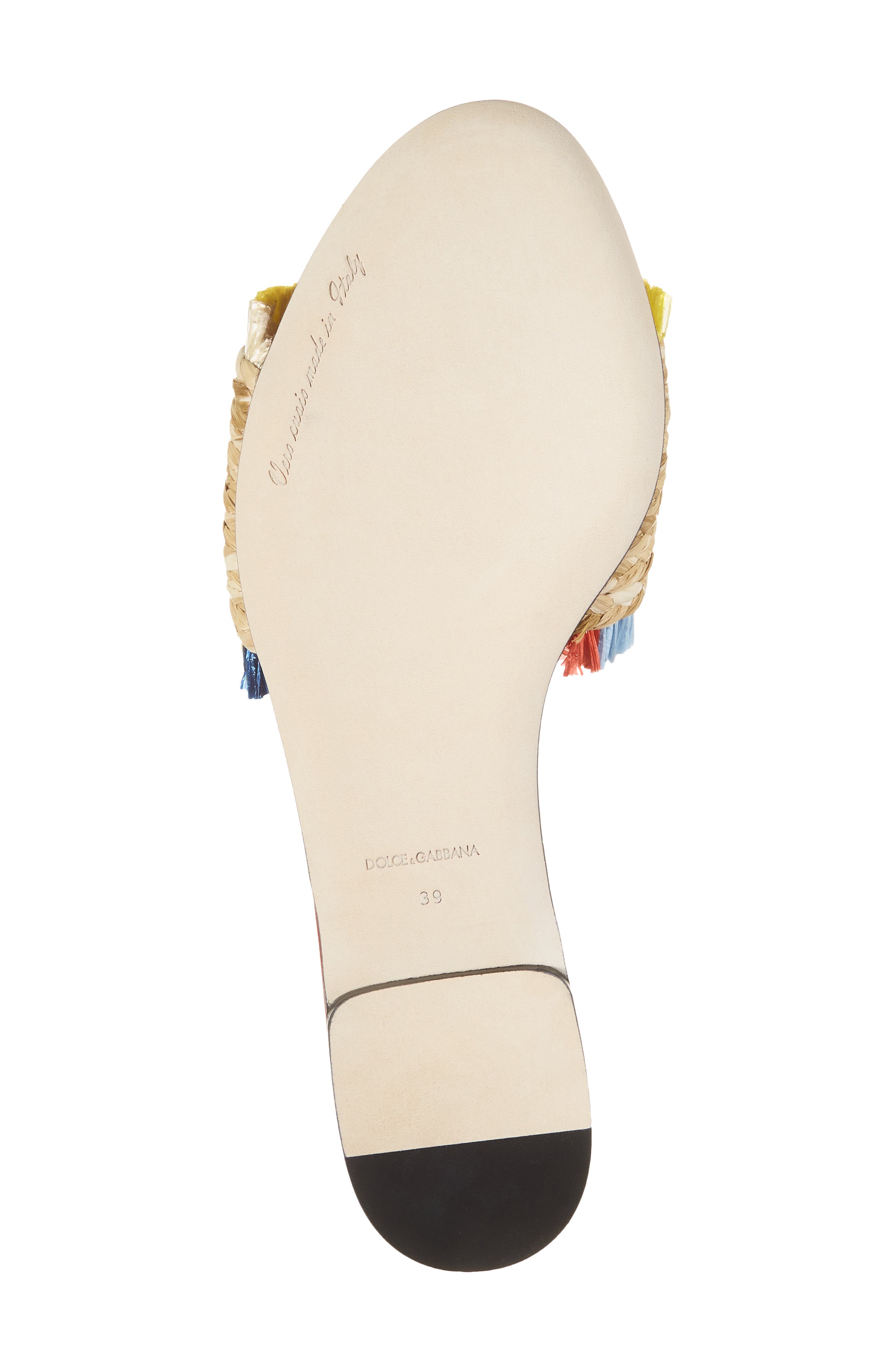 Bianca Raffia Fringe Slide Sandal, Alternate, color, 8N084 NATURALE/ MULTICOLOR