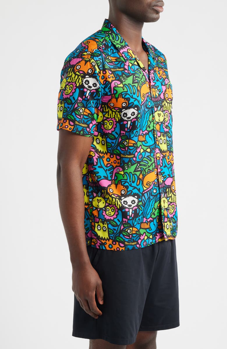 Boardies Munday Jungle Print Camp Shirt, Alternate, color, Multi